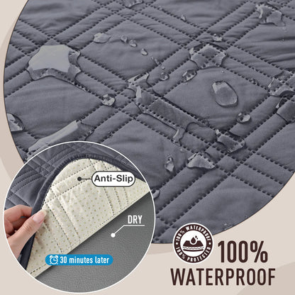 TAOCOCO Waterproof Pet Couch Cover with Non-Slip Backing, Washable Sofa Protector and Slipcover for 3-Cushion Sofas with Side Pocket