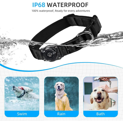 Heavy-Duty Tactical Dog Collar with Integrated Anti-Lost Airtag Holder | 100% Waterproof, Padded, and Reflective for Medium to Large Dogs
