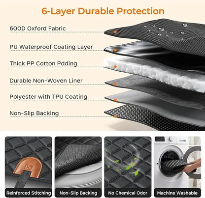 Premium Waterproof Dog Car Seat Cover - Universal Fit, Scratchproof, Non-Slip, Washable Travel Mat for All Seasons