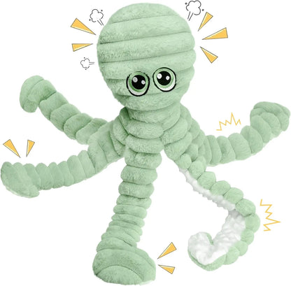 Prime Pets Extra Large Plush Octopus Dog Toy - 27” Crinkle Squeaky Chew Toy for Large Dogs, Ideal for Tug of War, Yellow