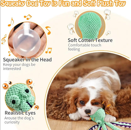 Premium Plush Squeaky Dog Toy for Dogs of All Sizes - Interactive Soft Fabric Chew Toy for Boredom Relief and Indoor Play - MRWJ