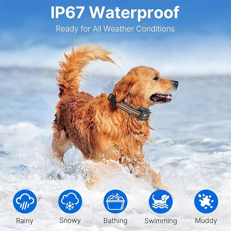 Wireless GPS Outdoor Dog Fence System with Perimeter Collar Training, IPX7 Waterproof, Beep, Vibration, and Shock Correction Features