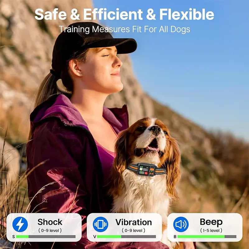 Wireless GPS Outdoor Dog Fence System with Perimeter Collar Training, IPX7 Waterproof, Beep, Vibration, and Shock Correction Features