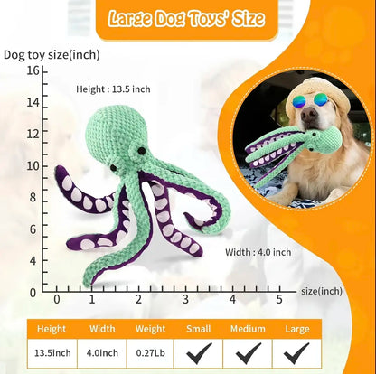 Premium Plush Squeaky Dog Toy for Dogs of All Sizes - Interactive Soft Fabric Chew Toy for Boredom Relief and Indoor Play - MRWJ