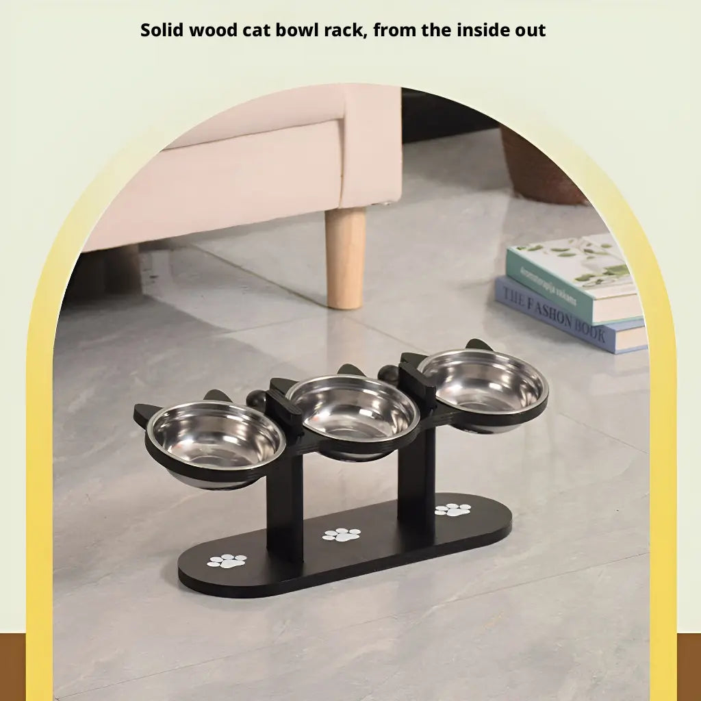 Elevated Pet Feeder with 15-Degree Tilted Bowls and Adjustable Height for Enhanced Comfort in Feeding