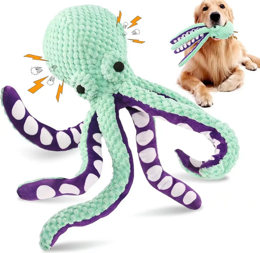 Premium Plush Squeaky Dog Toy for Dogs of All Sizes - Interactive Soft Fabric Chew Toy for Boredom Relief and Indoor Play - MRWJ