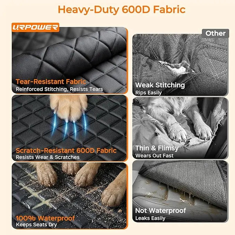 Premium Waterproof Dog Car Seat Cover - Universal Fit, Scratchproof, Non-Slip, Washable Travel Mat for All Seasons