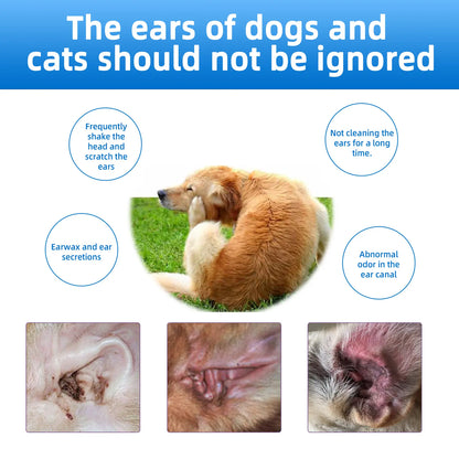 Gentle Pet Ear Cleanser | Odorless Cleaning Solution for Dogs and Cats
