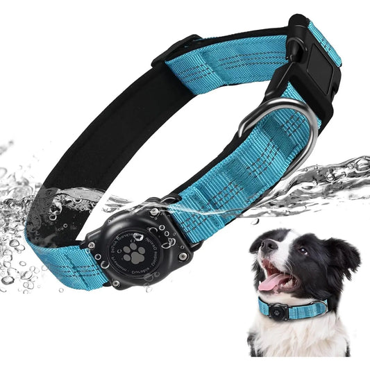Heavy-Duty Tactical Dog Collar with Integrated Anti-Lost Airtag Holder | 100% Waterproof, Padded, and Reflective for Medium to Large Dogs