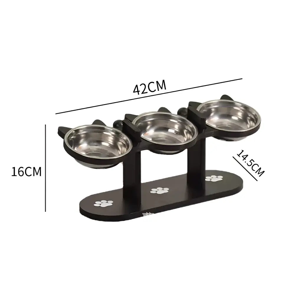 Elevated Pet Feeder with 15-Degree Tilted Bowls and Adjustable Height for Enhanced Comfort in Feeding