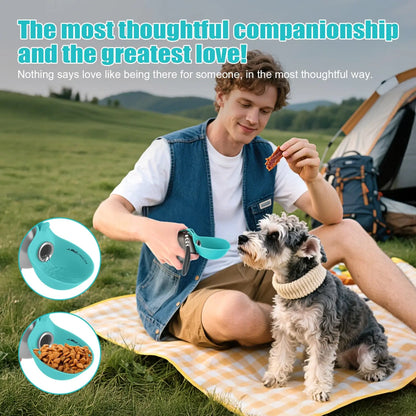 Lumikata 2-in-1 Portable Dog Water Bottle and Bowl, 10oz Stainless Steel Leak-Proof Tumbler for Dogs, Ideal for Walks and Travel