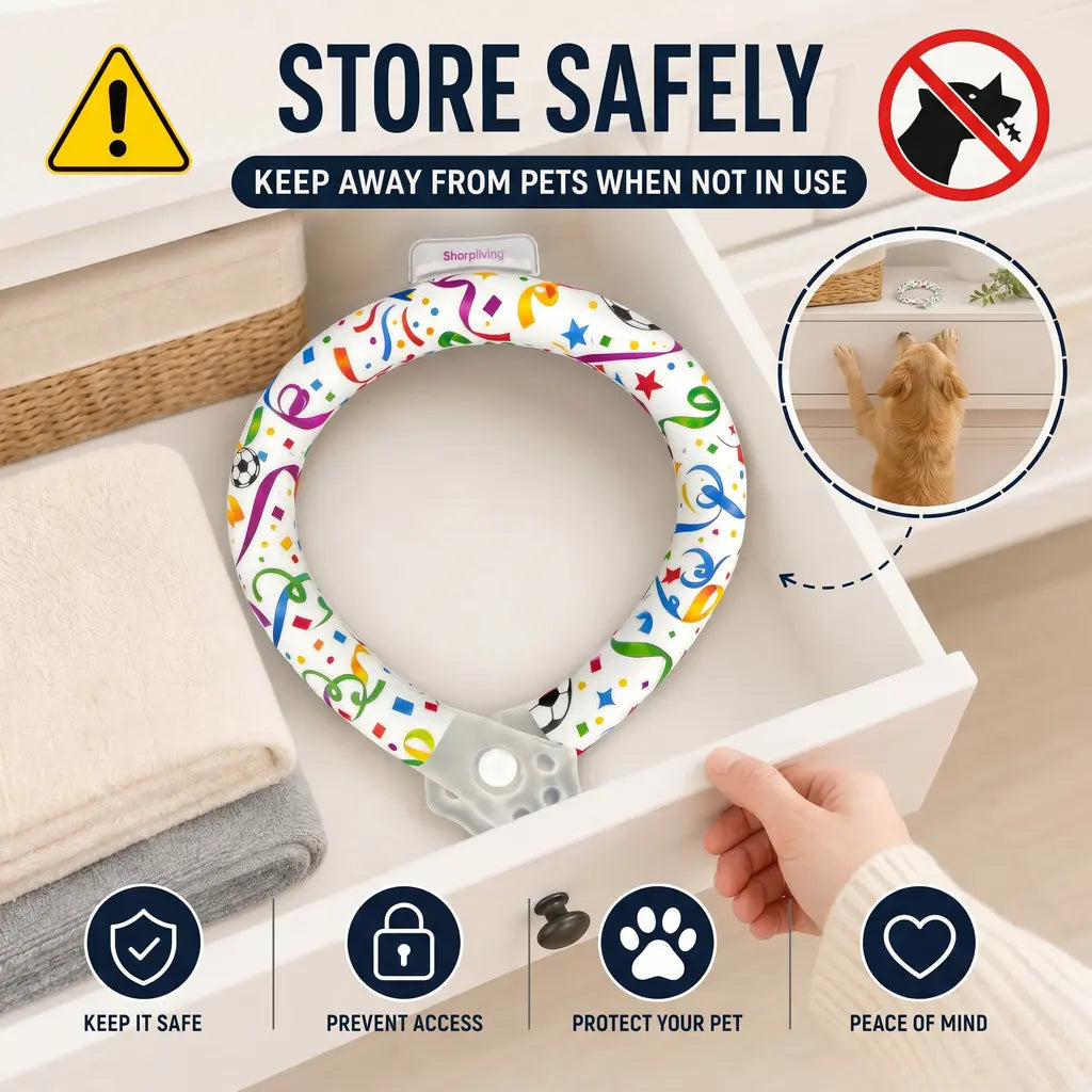 Keep Your Pets Cool This Summer with Our Advanced Reusable Pet Cooling Collar - Featuring a 64°F Ice Ring for Instant Heat Relief!